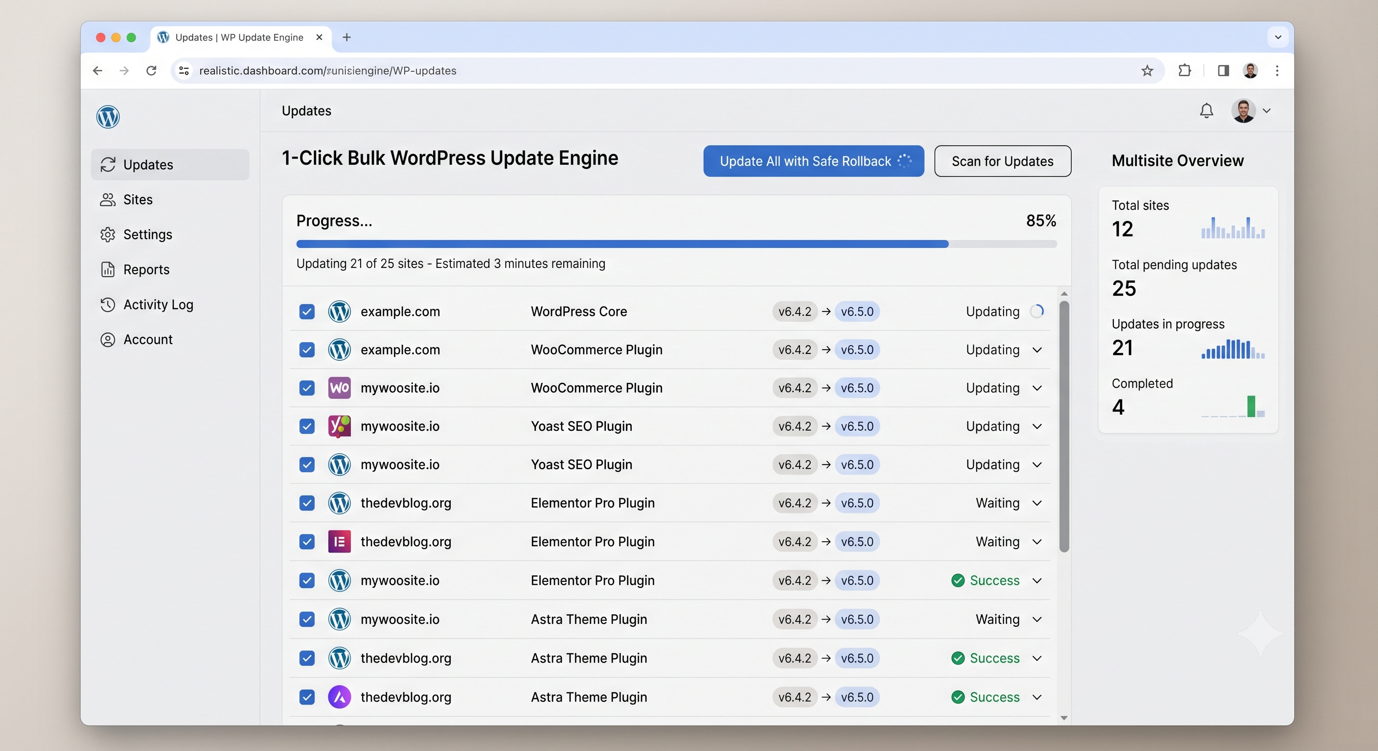 1-Click Bulk Update Engine