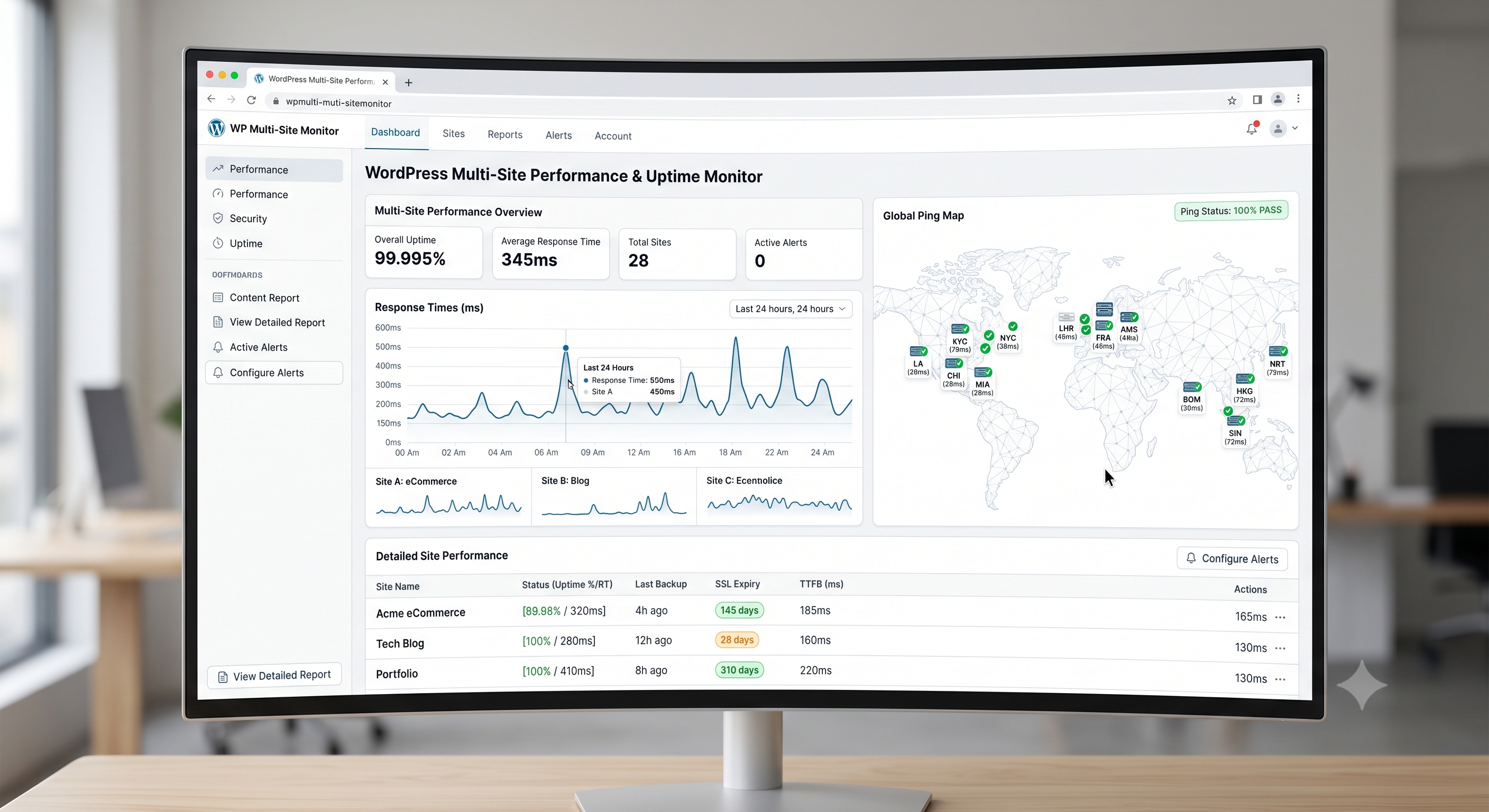 24/7 Real-Time Uptime & Speed Monitoring